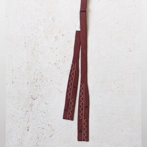 Vintage 70s maroon and white western motif men's adjustable silk bowtie